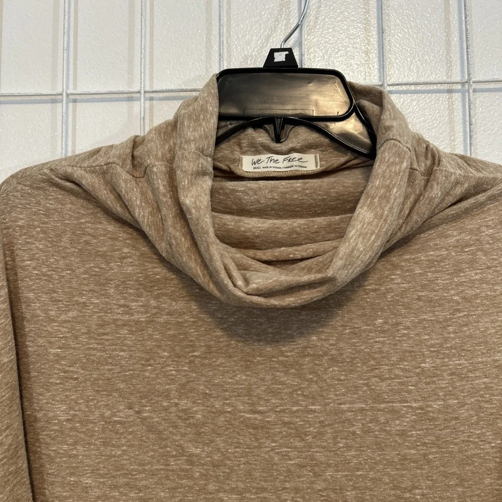We The Free People Women S Tunic Top Tan‎ Oversized Cowl Neck 6271